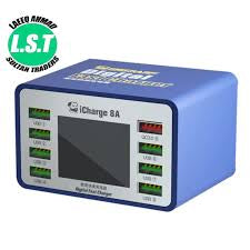Mechanic iCharge 8A digital fast charger with eight USB ports and a digital display