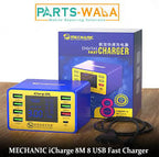 Mechanic iCharge 8A digital fast charger with eight USB ports and a digital display