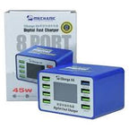 Mechanic iCharge 8A digital fast charger with eight USB ports and a digital display